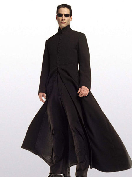 Neo Matrix Keanu Reeves Black Trench Coat