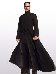 Neo Matrix Keanu Reeves Black Trench Coat