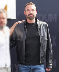 Tudum Ben Affleck Black Leather Jacket