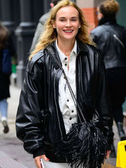 Diane Kruger  Black Leather Jacket