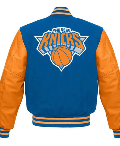 New York Knicks Blue And Orange Varsity Jacket