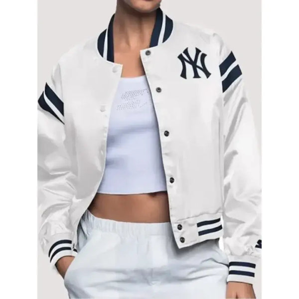 New York Yankees White Starter Varsity Jacket