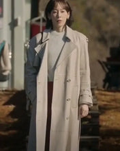 No In-ji The Trunk White Leather Trench Coat