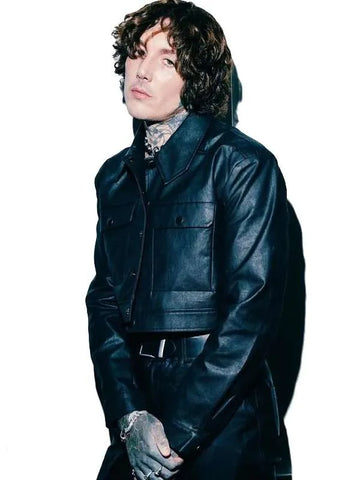 Oli Sykes BRIT Awards 2024 Black Leather Jacket
