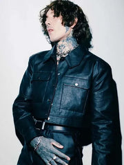 Oli Sykes BRIT Awards 2024 Black Leather Jacket