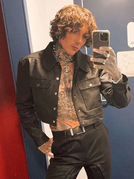 Oli Sykes BRIT Awards 2024 Black Leather Jacket