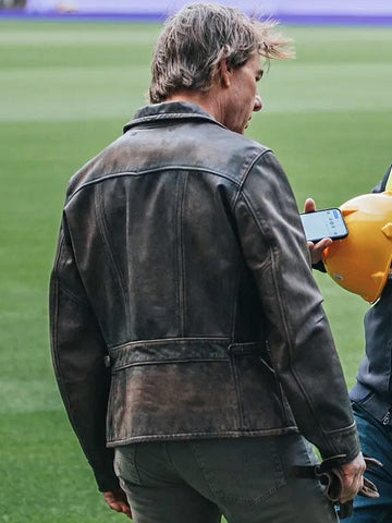 Tom Cruise Paris Olympics 2024 Brown Jacket