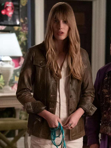 Helga Heino Only Murders in the Building S04 Brown Leather Jacket