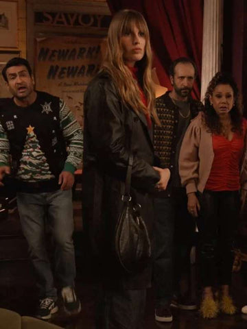 Helga Heino Only Murders in the Building S04 Black Leather Coat