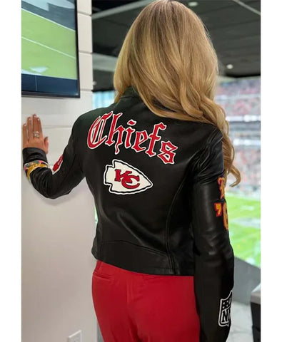 Gracie Hunt Chiefs Black Leather Jacket