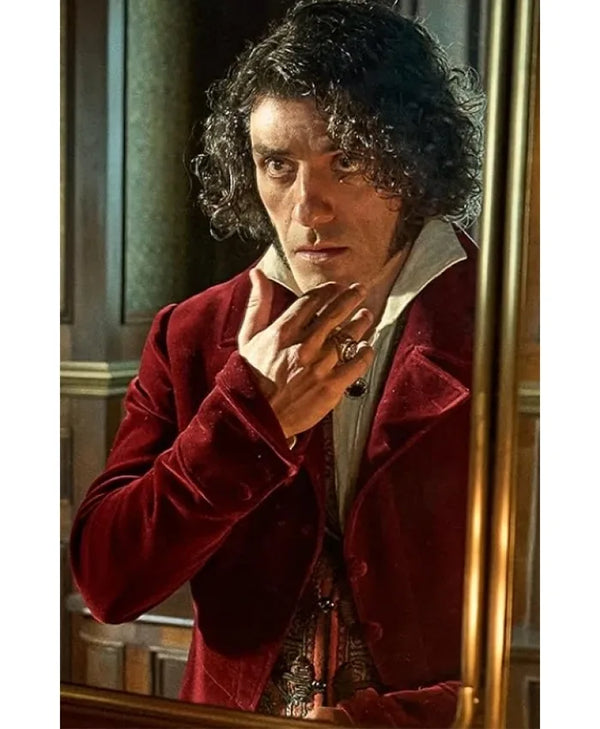 Oscar Isaac Frankenstein Red Velvet Blazer