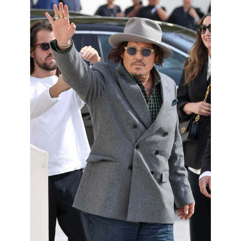 Johnny Depp Paris Fashion Week 2025 Grey Blazer