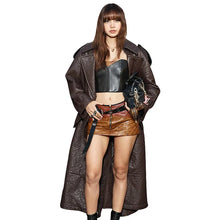 Paris Fashion Week Lisa Brown Leather Coat