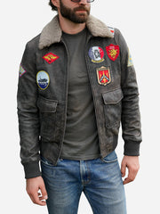 Carlos Vintage Leather Flight Jacket