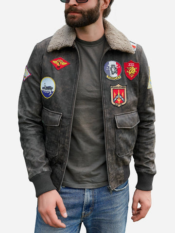 Carlos Vintage Leather Flight Jacket
