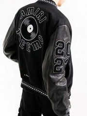 Patrick Mahome Black Amiri Varsity Jacket