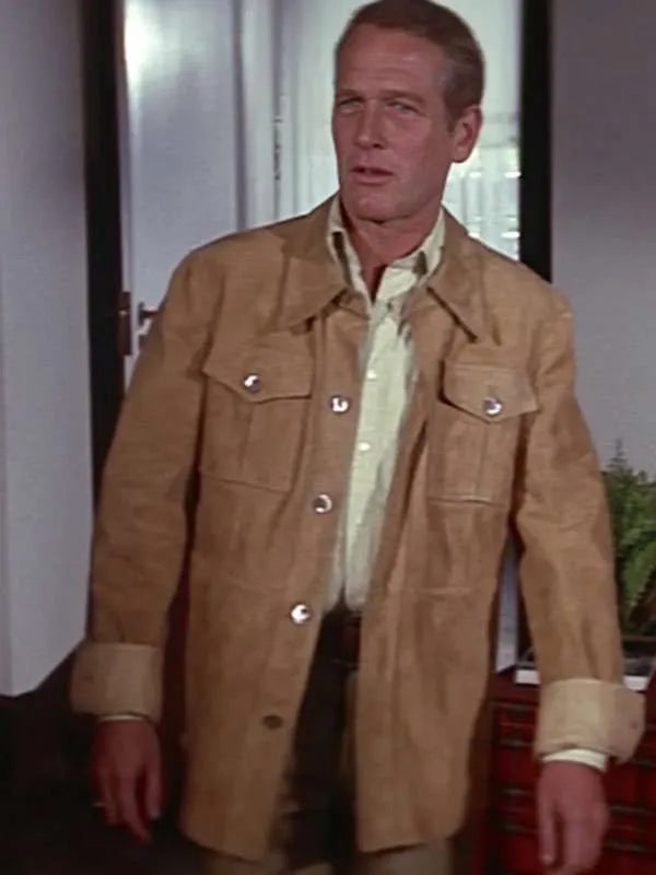 The Towering Inferno Paul Newman Brown Suede Jacket