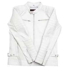 Pearl White Leather Jacket