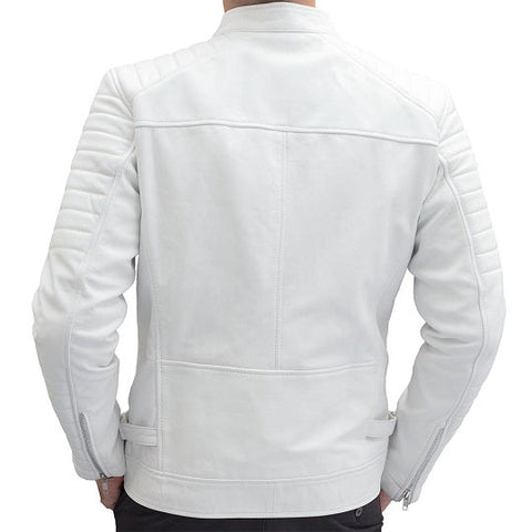 Pearl White Leather Jacket