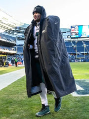 Super Bowl LVII Jalen Hurts Black Cape Coat