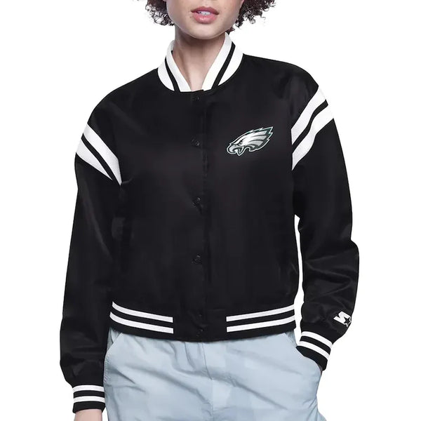 Starter Philadelphia Eagles Cropped Varsity Jacket