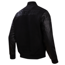 Philadelphia EaglesTriple Black Wool & Leather Varsity Jacket
