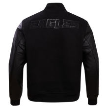 Philadelphia EaglesTriple Black Wool & Leather Varsity Jacket