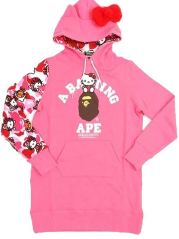 Pink Bape X Hello Kitty Hoodie