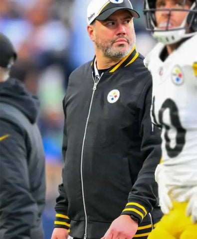 Pittsburgh Steelers Sideline Coach Black Bomber Jacket