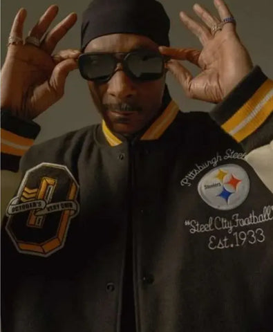 Pittsburgh Steelers Snoop Dogg Varsity Letterman Jacket