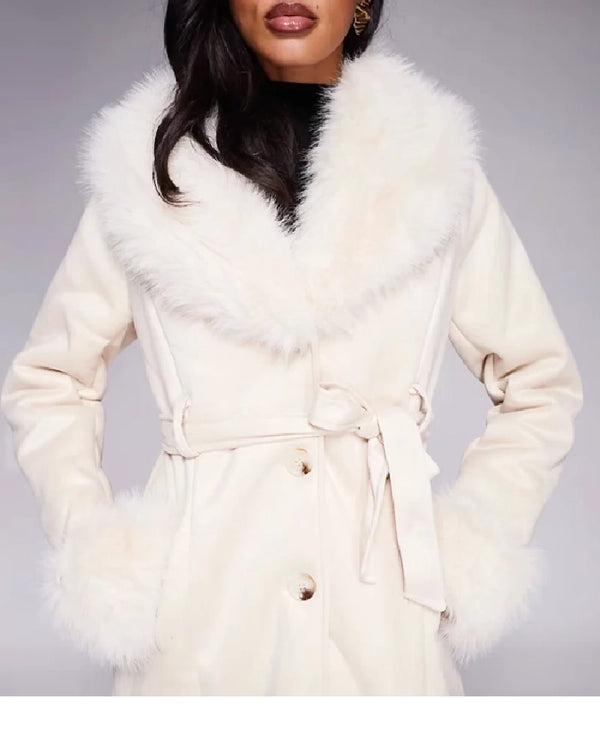 Princess Polly Fur Trench Coat