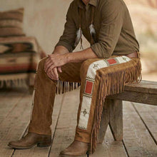 Men's Fringed Suede Leather Trousers
