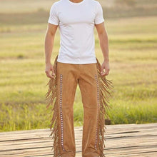 Handmade Suede Fringe Beaded Pants