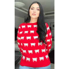 Princess Diana Black Sheep Red Sweater