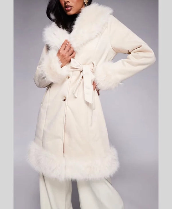 Princess Polly Fur Trench Coat