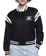 Printed Logo Anaheim Ducks Varsity Satin Jacket