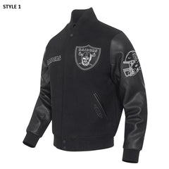 Las Vegas Raiders Black Wool Varsity Jacket