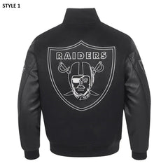 Las Vegas Raiders Black Wool Varsity Jacket