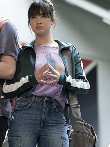 Peyton Elizabeth Lee Prom Pact Green Bomber Jacket