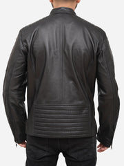 Men Black Padded Motorcycle Jacket