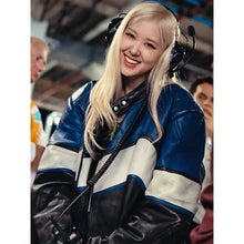 2025 Mimai GP ROSÉ Blue Leather Racer Jacket
