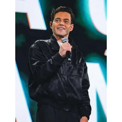 The Amateur 2025 Rami Malek Black Bomber Jacket