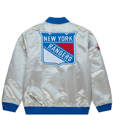 NY Rangers Team OG 2.0 Silver Satin Jacket