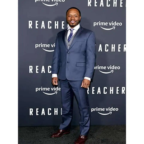 Malcolm Goodwin Reacher 2022 Blue Suit
