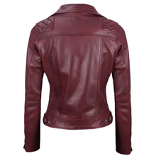 Real Lambskin Leather Maroon Moto Jacket