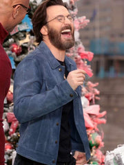 Chris Evans Red One Movie Event Suede Leather Jacket