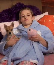 Reese Witherspoon Cloud Patches Light Blue Bathrobe