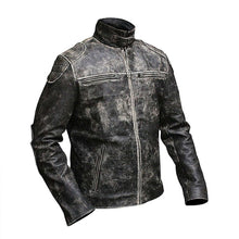Retro Classic Cafe Racer Distressed Men's Black Genuine Leather Jacket