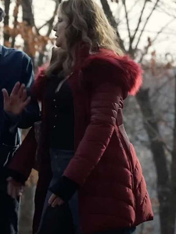 Jennifer Coolidge Riff Raff Red Puffer Jacket