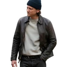 Lewis Pullman Riff Raff 2025 Leather Jacket